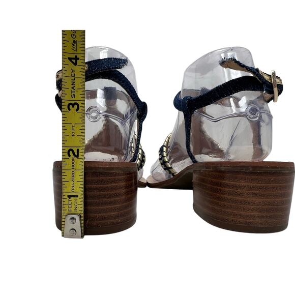 Jack Rogers Navy and Gold Sandals size 7.5 - Picture 4 of 6